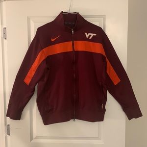 Mens Nike Virginia Tech Dri Fit Large Jacket Maroon and Orange Used